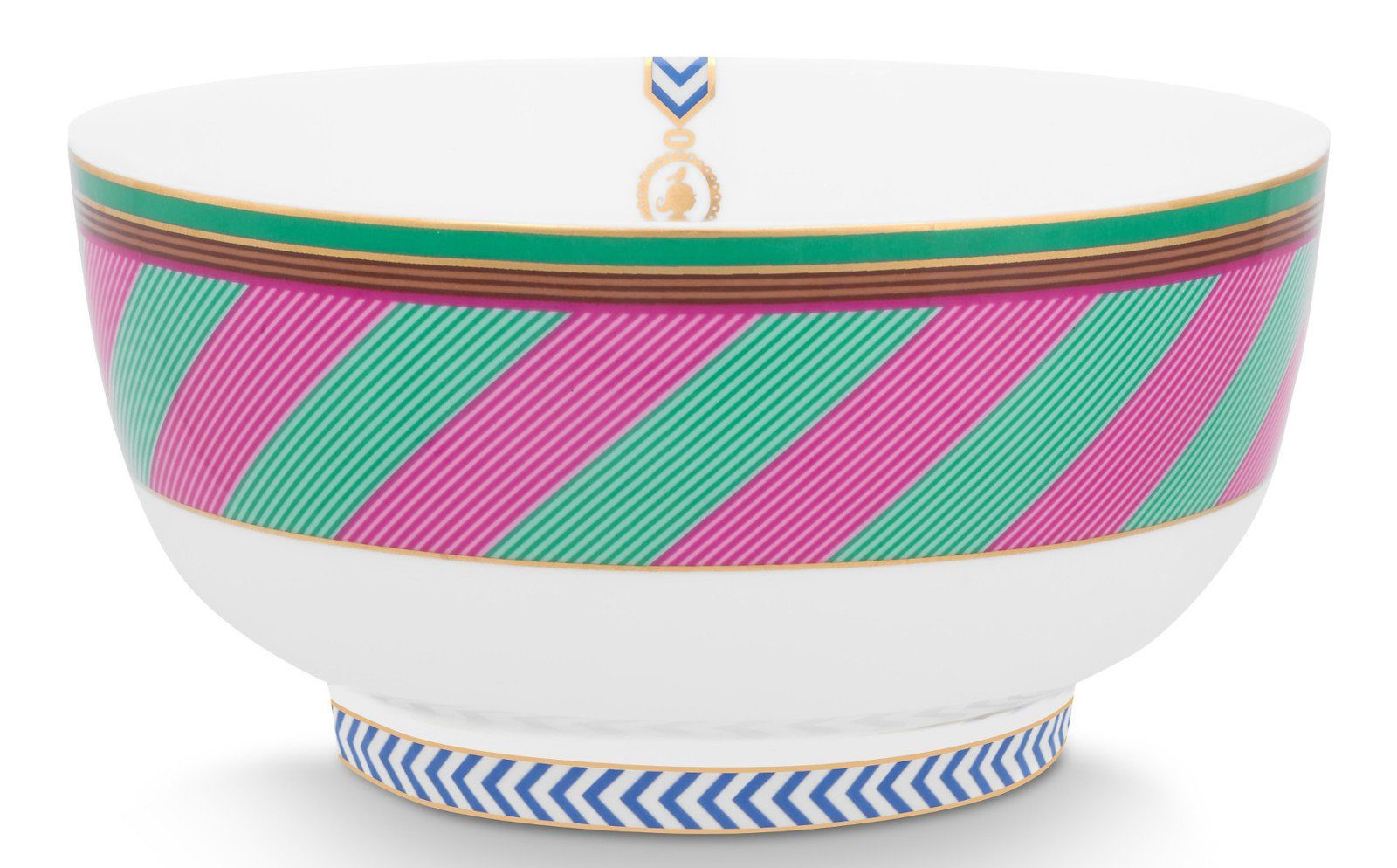 Bowl Studio 15,5cm PiP Chique Müslischale pink-green Stripes