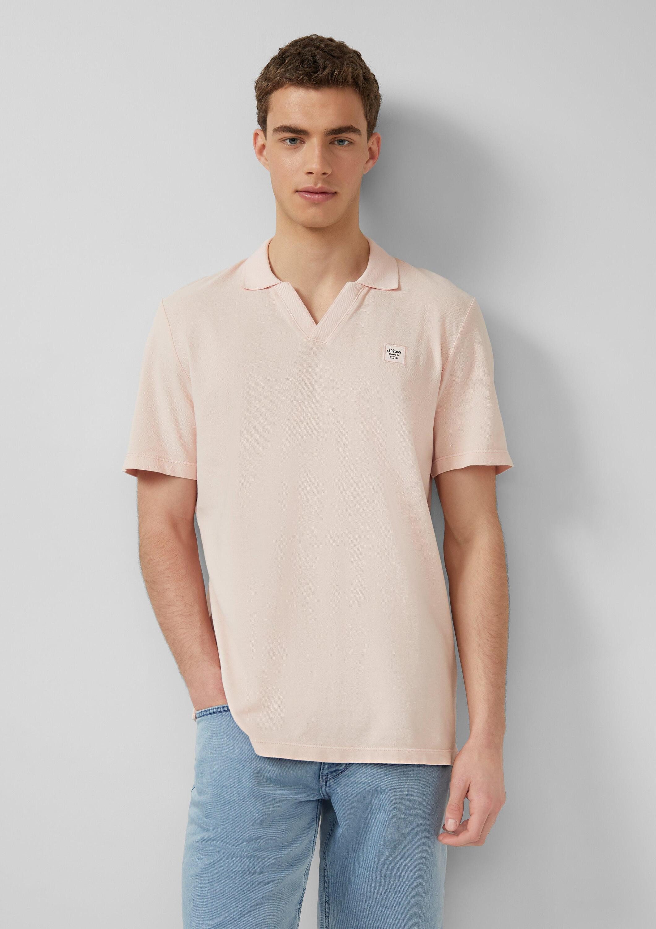 s.Oliver Kurzarmshirt Polo-Shirt Poloshirt aus Baumwoll-Piqué mit Garment Dye