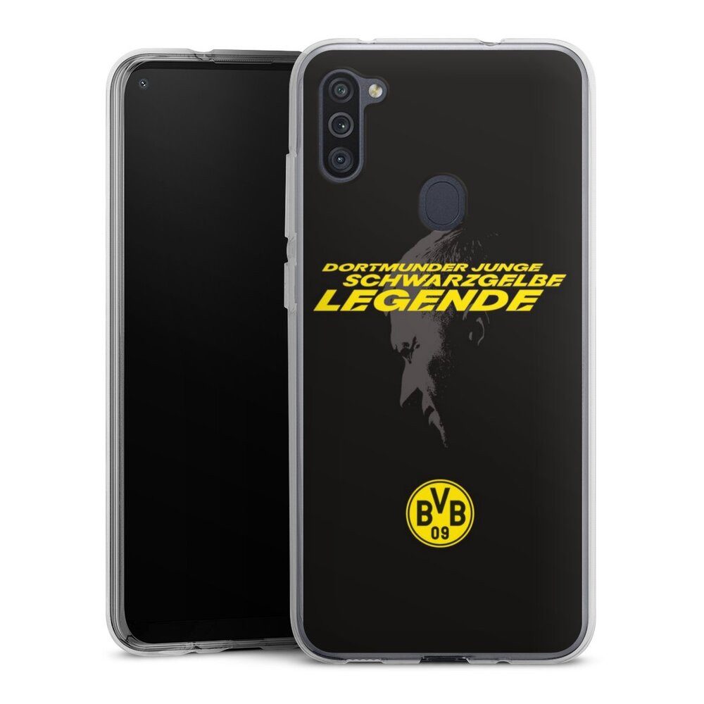 DeinDesign Handyhülle Marco Reus Borussia Dortmund BVB Danke Marco Schwarzgelbe Legende, Samsung Galaxy M11 Silikon Hülle Bumper Case Handy Schutzhülle