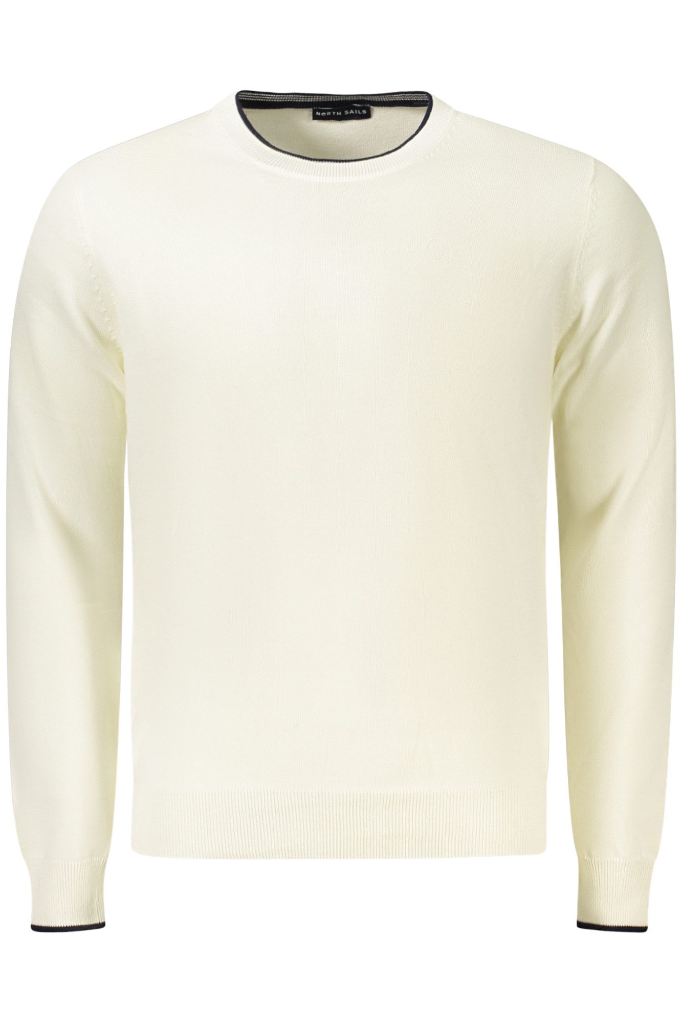 North Sails Strickpullover Herren Sweatshirt Weiß – Langarm, Rundhals & Ocean Positive Design