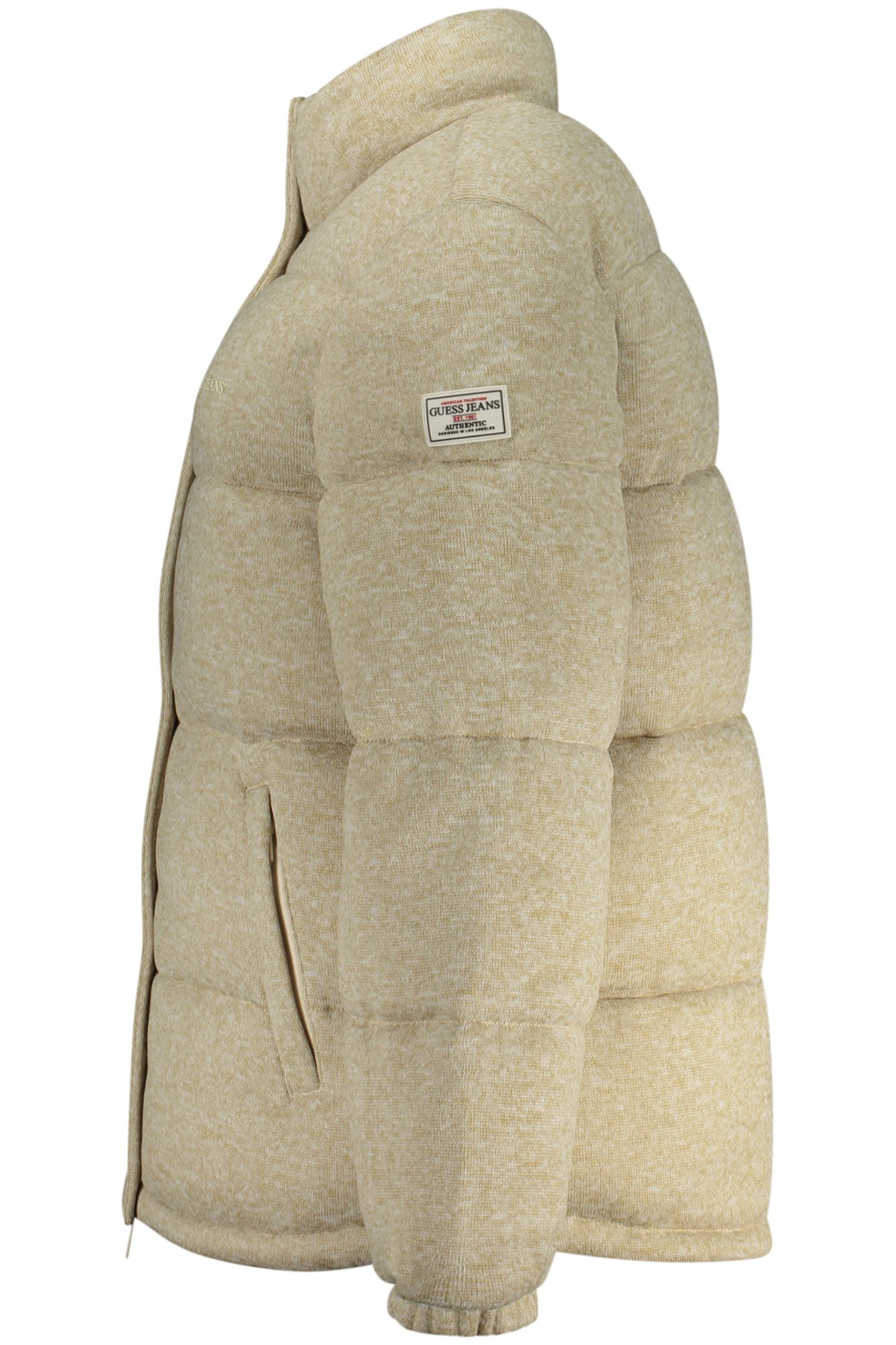 GUESS JEANS Outdoorjacke Beige Damenjacke aus recycelten Fasern mit vielseitigen Taschen