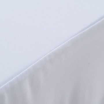 Hussen-Set 2 Stück Stretch-Tischdecken mit Rand Weiß 243 x 76 x 74 cm, furnicato