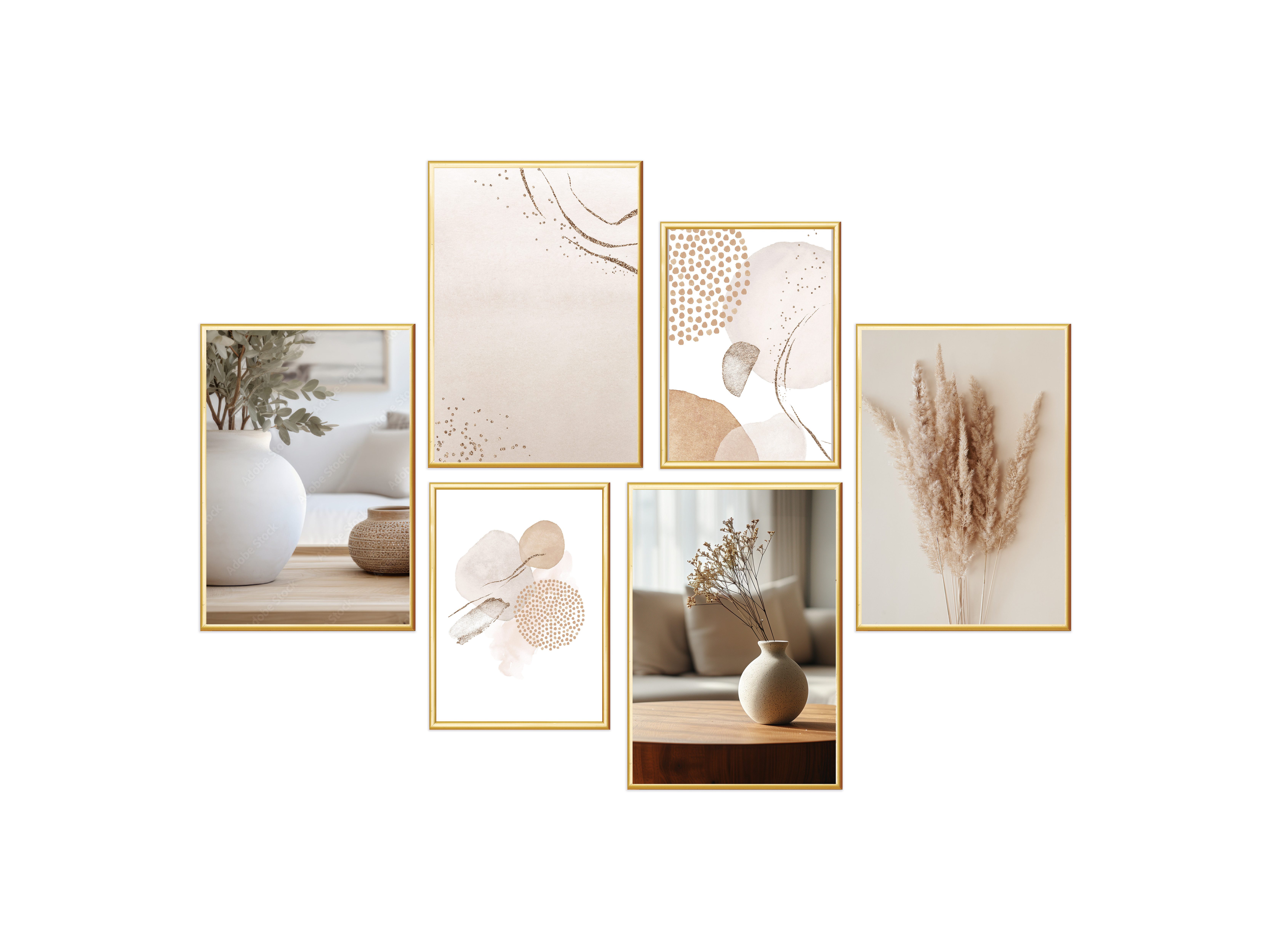 Wackadoo Living Bilderrahmen-Set Bilder Collage Set mit Glas für Einzelbild günstig online kaufen