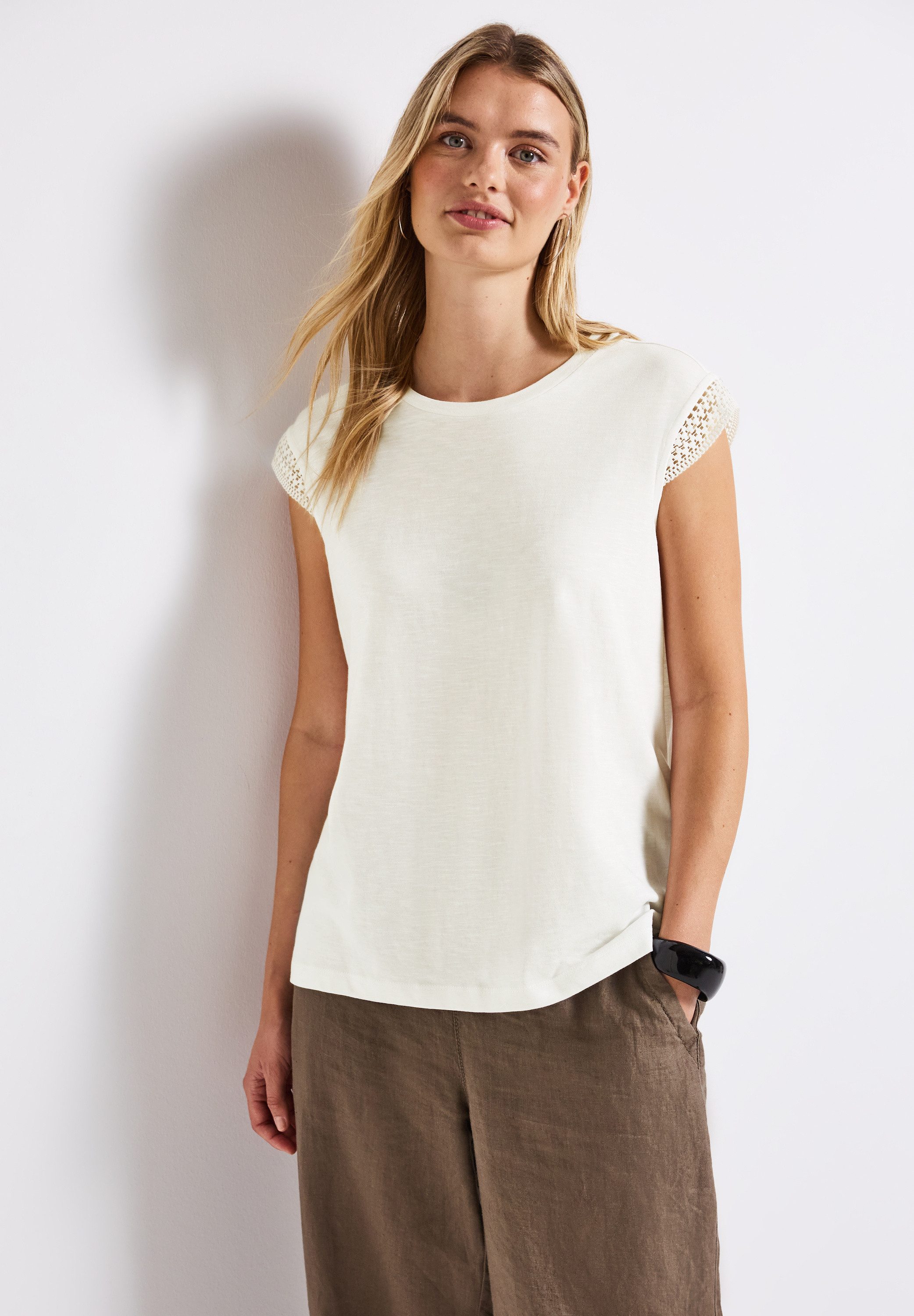 STREET ONE Shirttop mit Häkeldetails