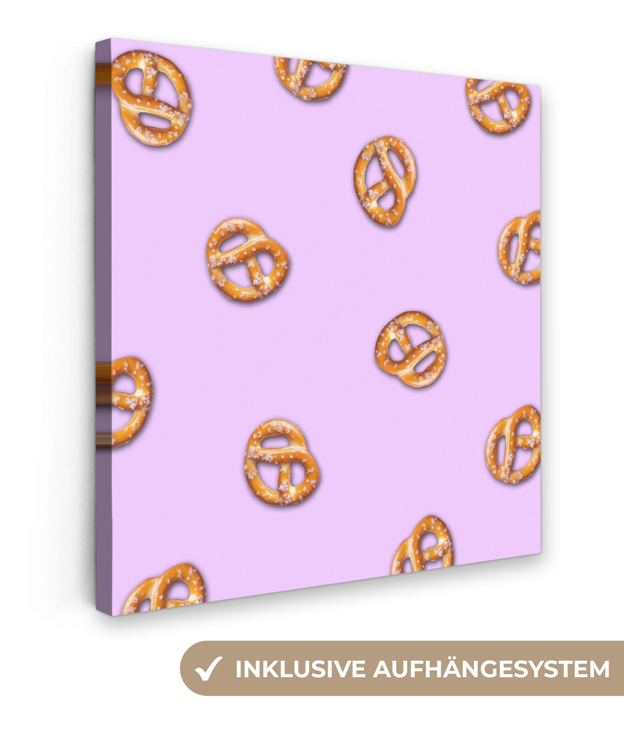 OneMillionCanvasses® Leinwandbild Brezeln - Lebensmittel - günstig online kaufen
