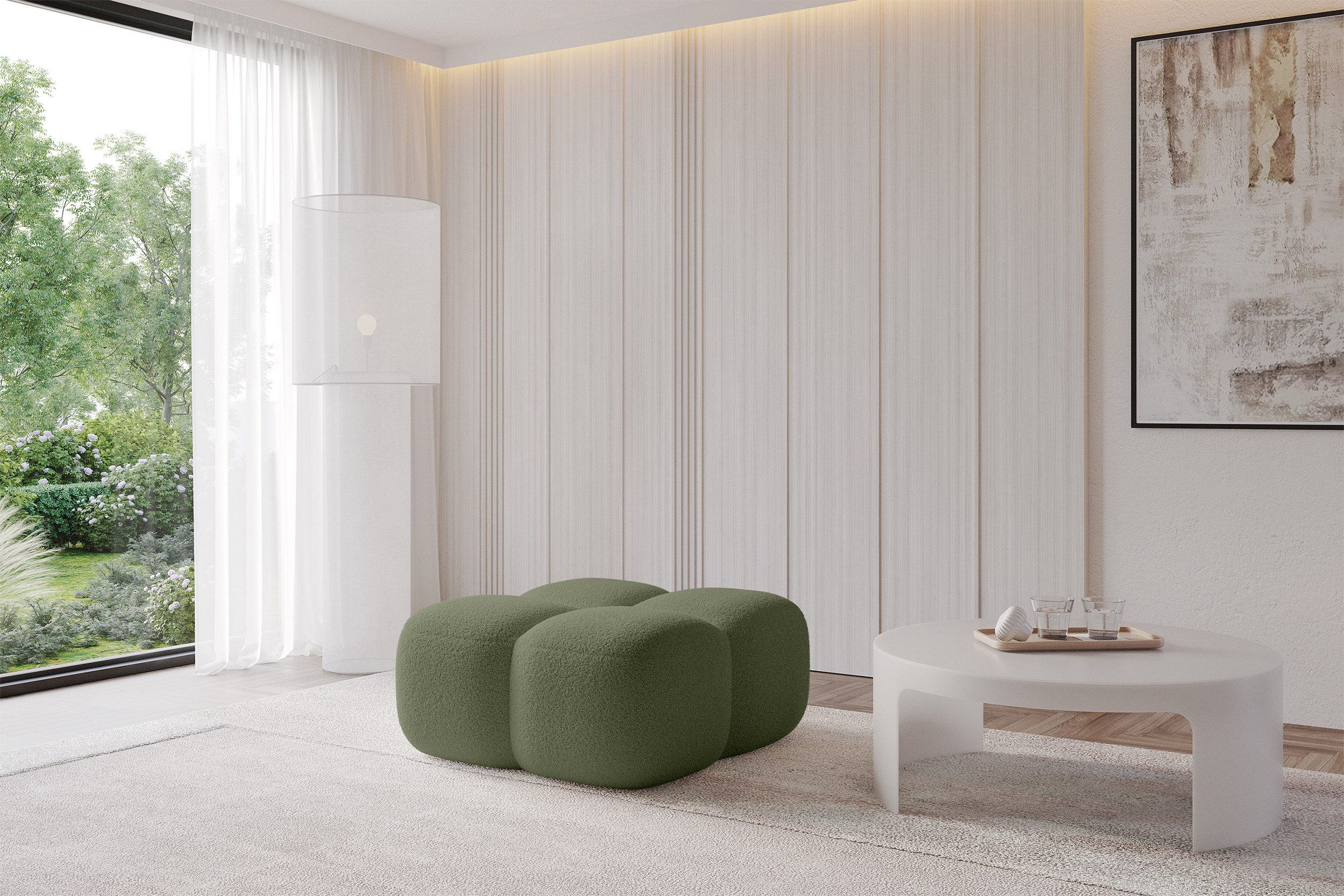 ALTDECOR Pouf Miko-Puf (Pouf Sitzsack-Hocker modularer 90x90x45), Indoor Poufs Sitzhocker Sitzkissen Fußhocker Relaxsessel Wohnzimmer