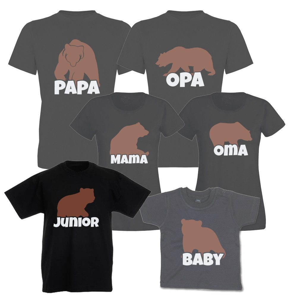 G-graphics T-Shirt Bären-Familie (Familienset, Einzelteile zum selbst zusammenstellen) Kinder- & Erwachsenen-T-Shirt-Set mit Frontprint