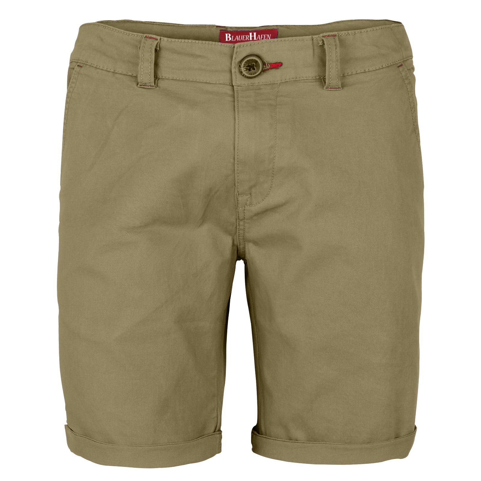 Chino Fit Bermuda BlauerHafen Strecken-Baumwolle Chinoshorts Stretch Herren Shorts Slim Hose Beige