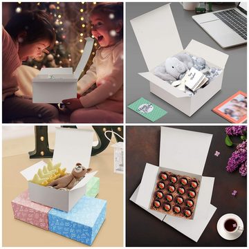 Belle Vous Geschenkbox 10 Stück Geschenkboxen - 20x20x10cm, 10 Stück Geschenkboxen - quadratische Kartonschachteln 20x20x10cm