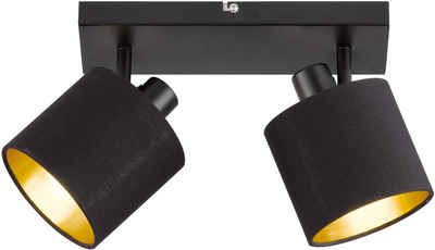 TRIO Leuchten Deckenstrahler »Tommy«, 2-flammiger Deckenspot (E14) in schwarz-gold Optik, Spots einzeln schwenkbar