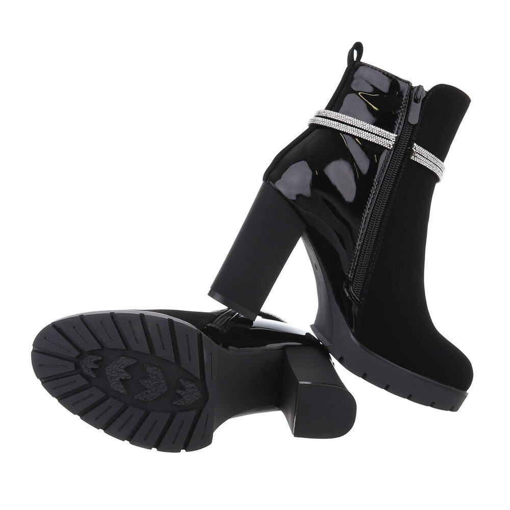 Ital-Design Damen Elegant High-Heel-Stiefelette (84633721) Blockabsatz günstig online kaufen