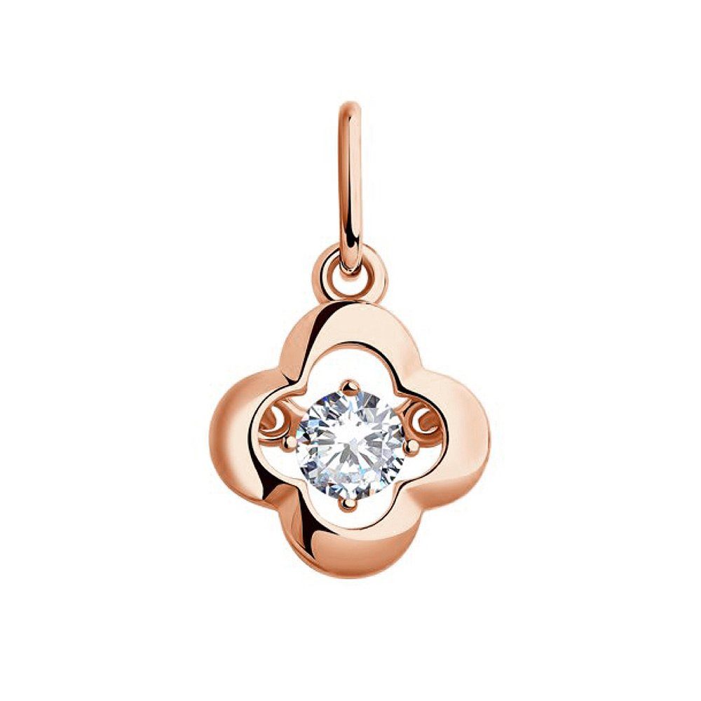 SOKOLOV Jewelry Kettenanhänger Kleeblatt aus 925 Silber vergoldet mit Zirko günstig online kaufen