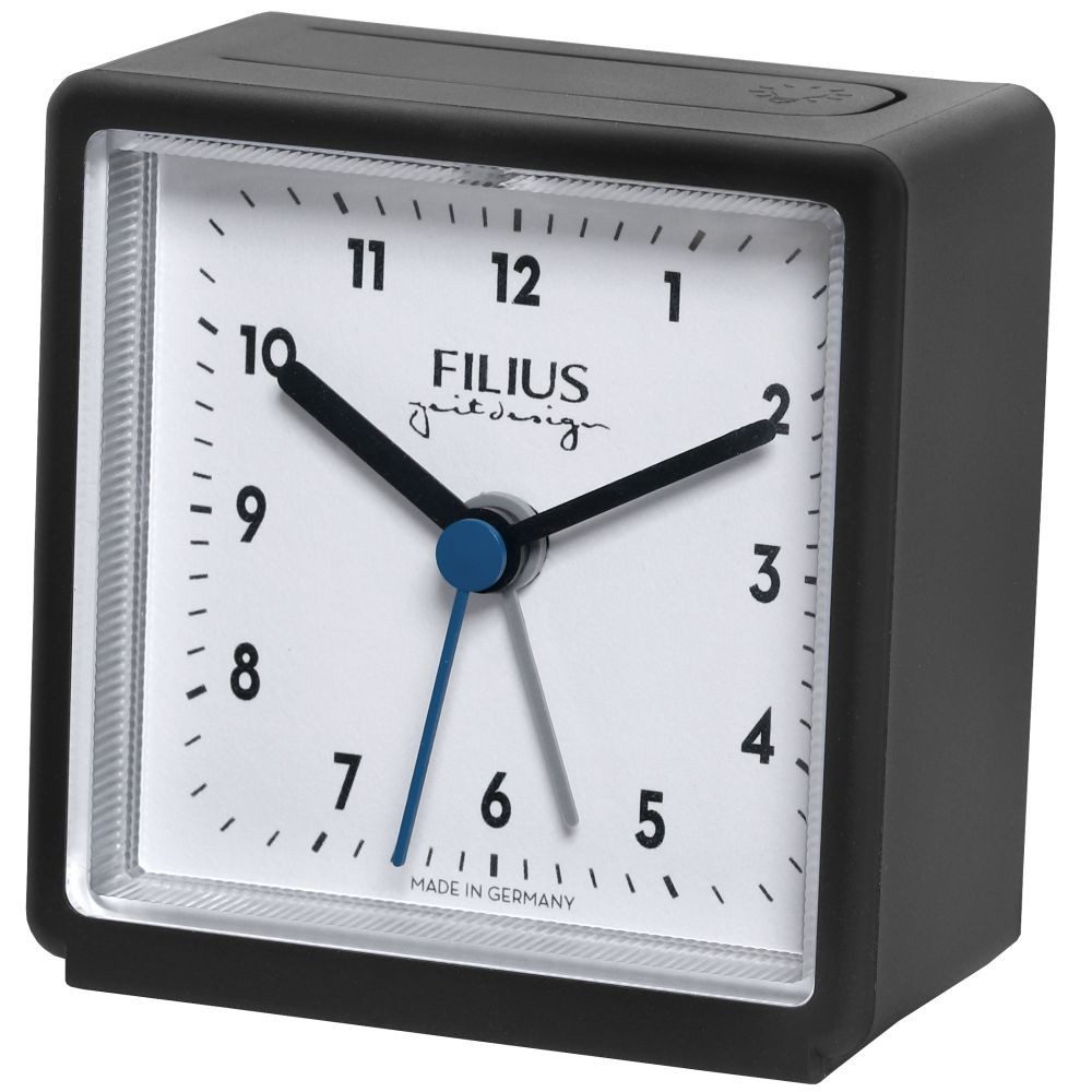 Wecker FILIUS Quarz Wecker 0540-17 schwarz Snooze Beleuchtung Crescendo Alarm