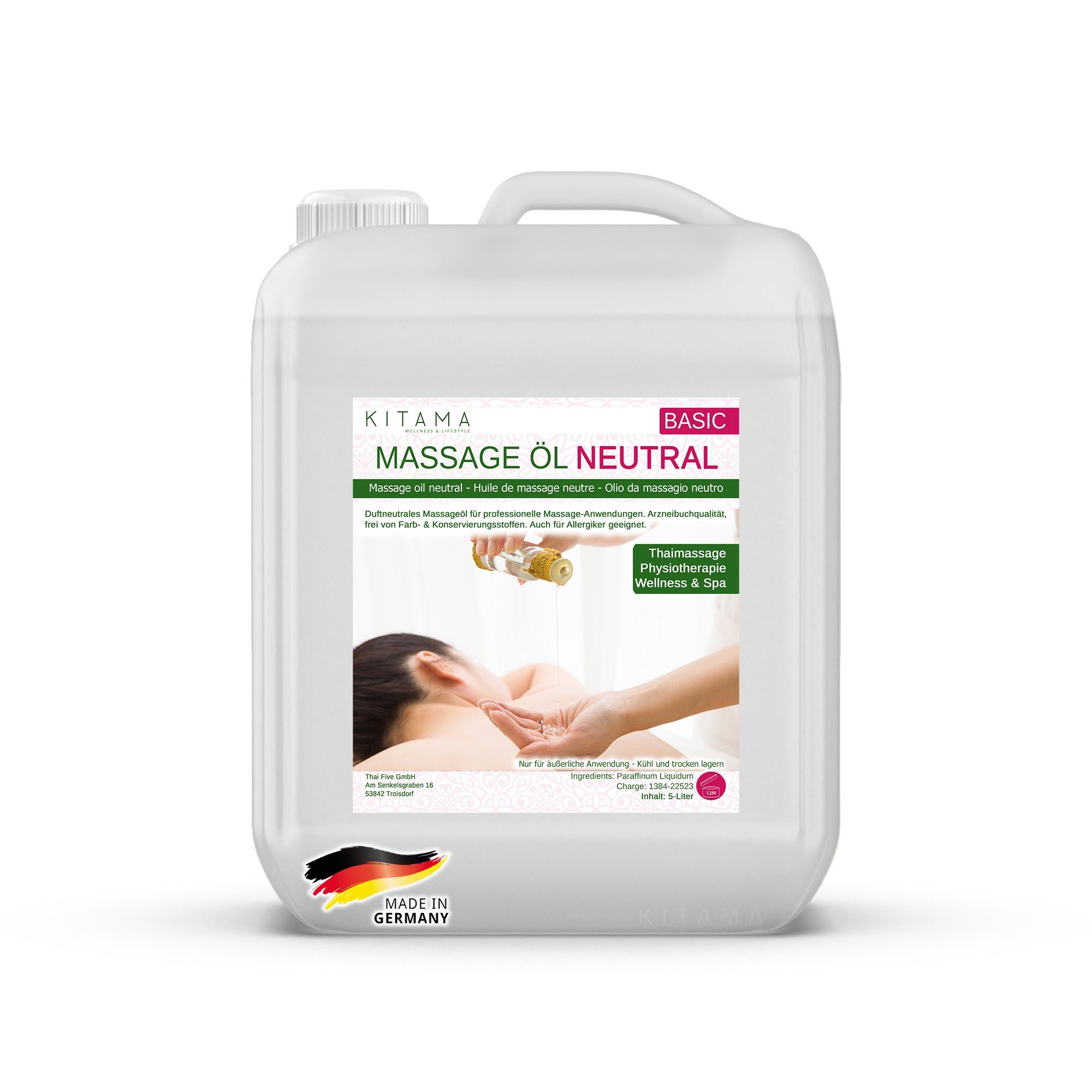 Massageöl Neutral & Soft für Physiotherapie Thai-Massage Spa Wellness