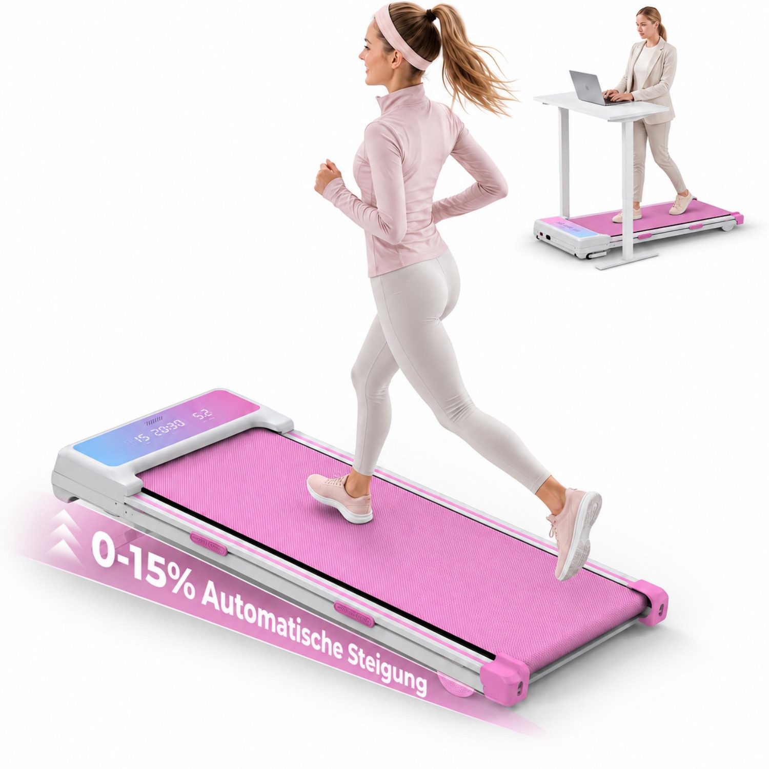 ANYSUN Laufband Walking Laufbänder mit 15% Auto-Steigung,1–8 km/h,Laufband für Zuhause (3,5 PS Laufband klappbar Bluetooth-Lautsprecher & App, LED-Anzeige & Fernbedienung), 150 kg Belastbarkeit, ideal für Walking & Jogging,Laufband für Zuhause