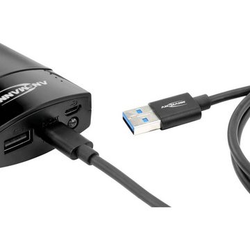 ANSMANN AG Typ C auf USB 3 Daten- und Ladekabel 1.2m USB-Kabel, (1.20 cm), Aluminium-Stecker, TPE-Mantel, beidseitig verwendbarer Stecker
