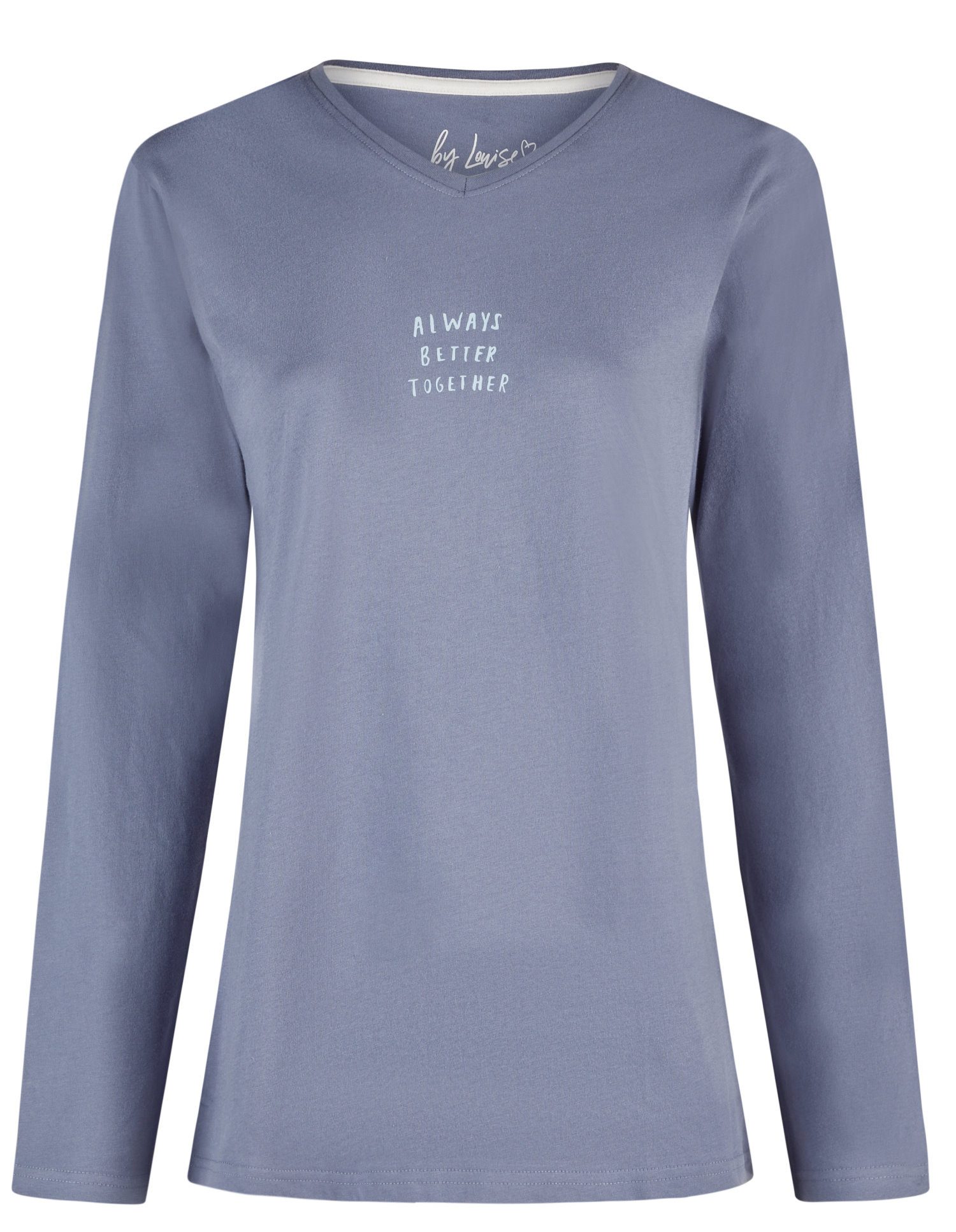 Pyjamaoberteil Damen Pyjamashirt mit langem Arm