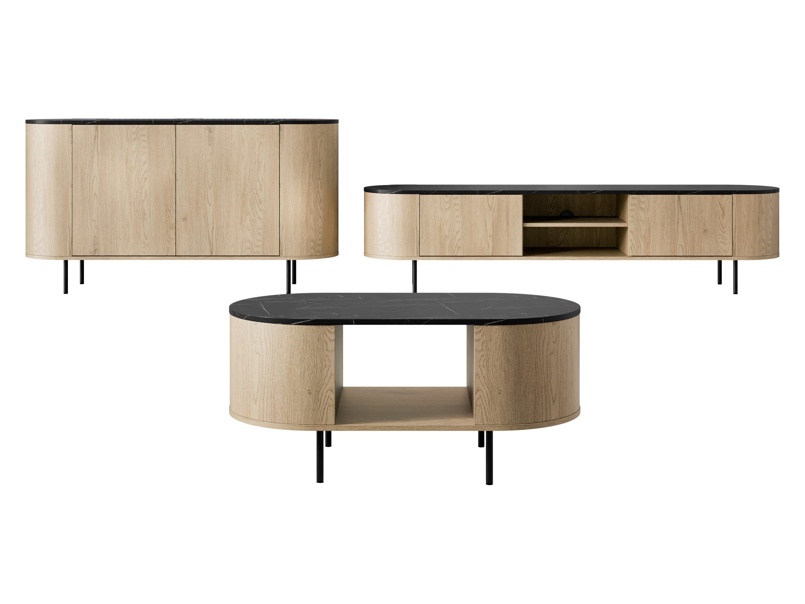 MIRJAN24 Wohnzimmer-Set Lygrint I, (3er-Set, Kommode, TV-Element, Couchtisc günstig online kaufen