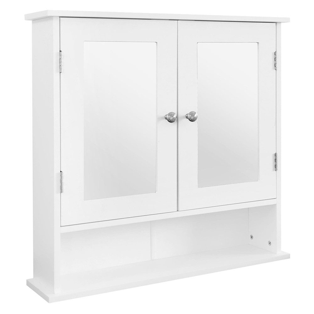 Badezimmerspiegelschrank Hängeschrank Wandschrank aus MDF Holz, viel Stauraum Spiegelschrank
