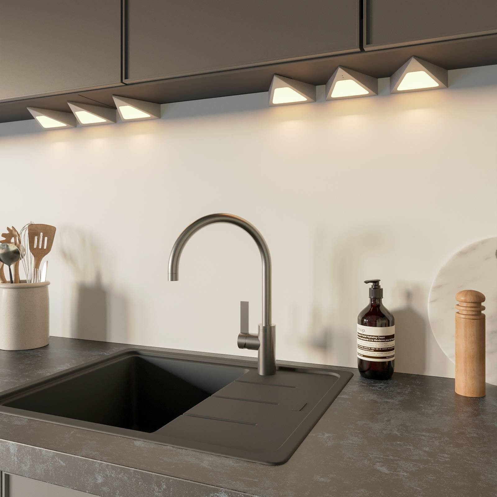 Prios Unterschrankleuchte Odia, Enthalten, 3 x 3 W LED, warmweiß