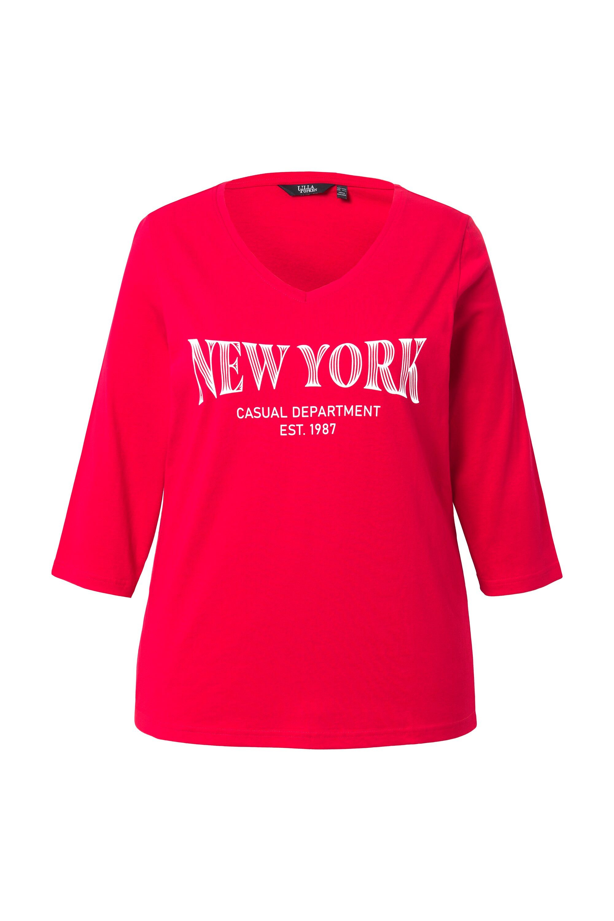 Ulla Popken T-Shirt Shirt Stadtname V-Ausschnitt günstig online kaufen
