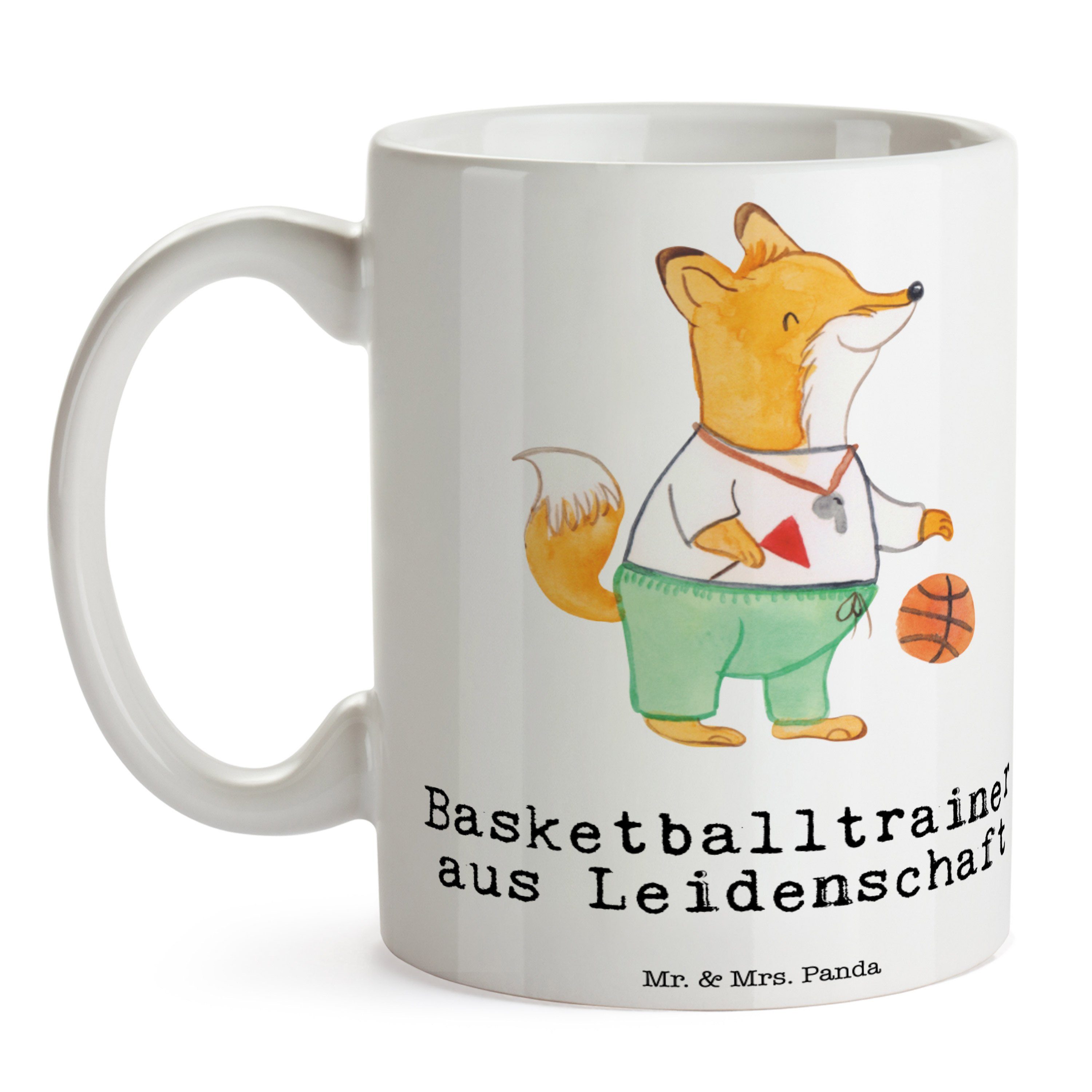 Mr. & aus Basketballtrainer Mrs. Basketballcoach, Tasse Weiß - Panda Leidenschaft - Keramik Geschenk