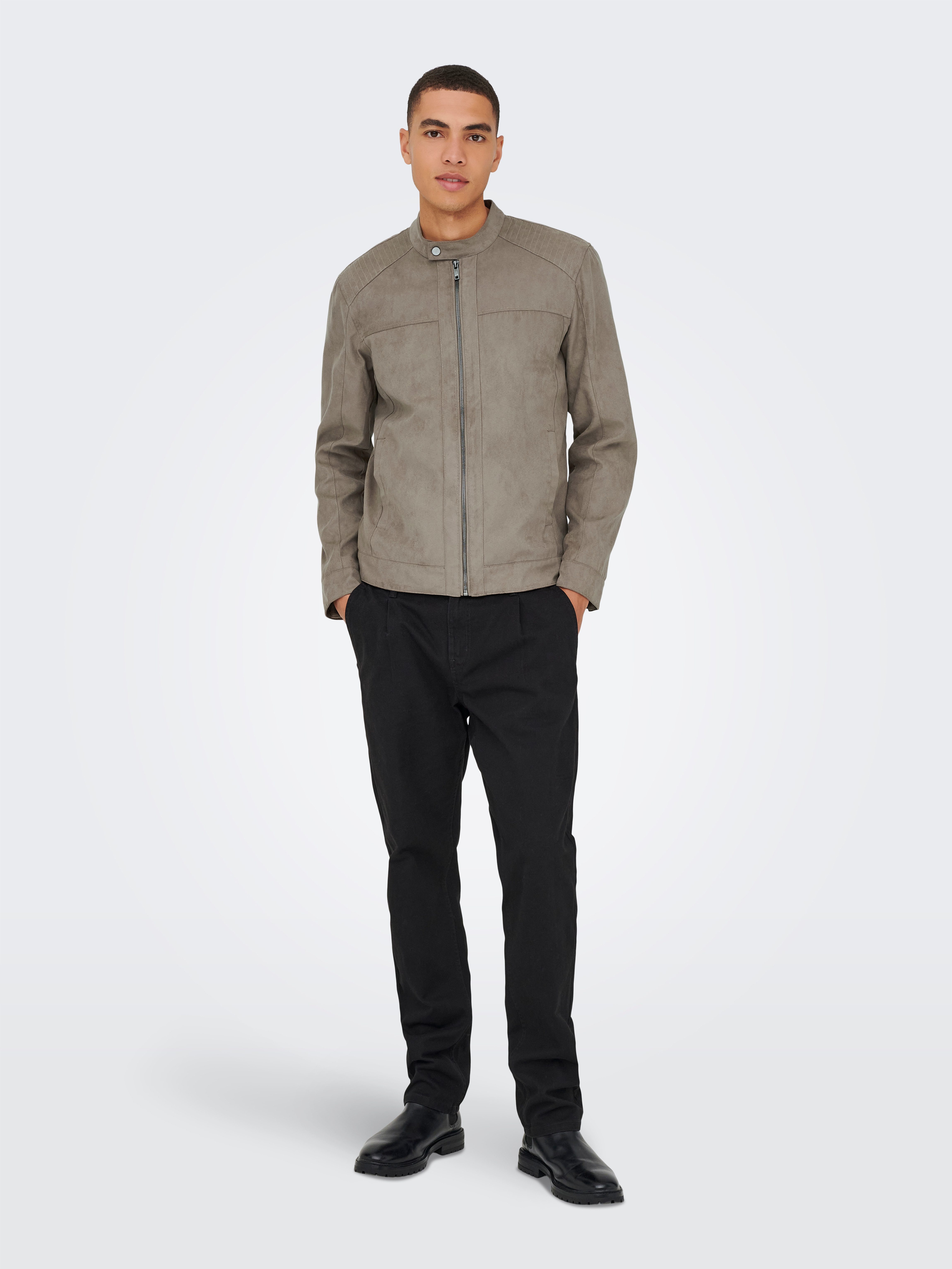 ONLY & SONS Bomberjacke ONSMIKE FAKE SUEDE JACKET OTW – Bild 3 von 5