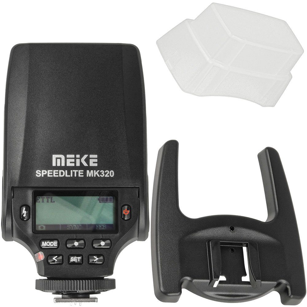 Meike Speedlite MK-320 e-TTL Blitz für Canon EOS Kameras inkl. Diffusor Aufsteckblitz