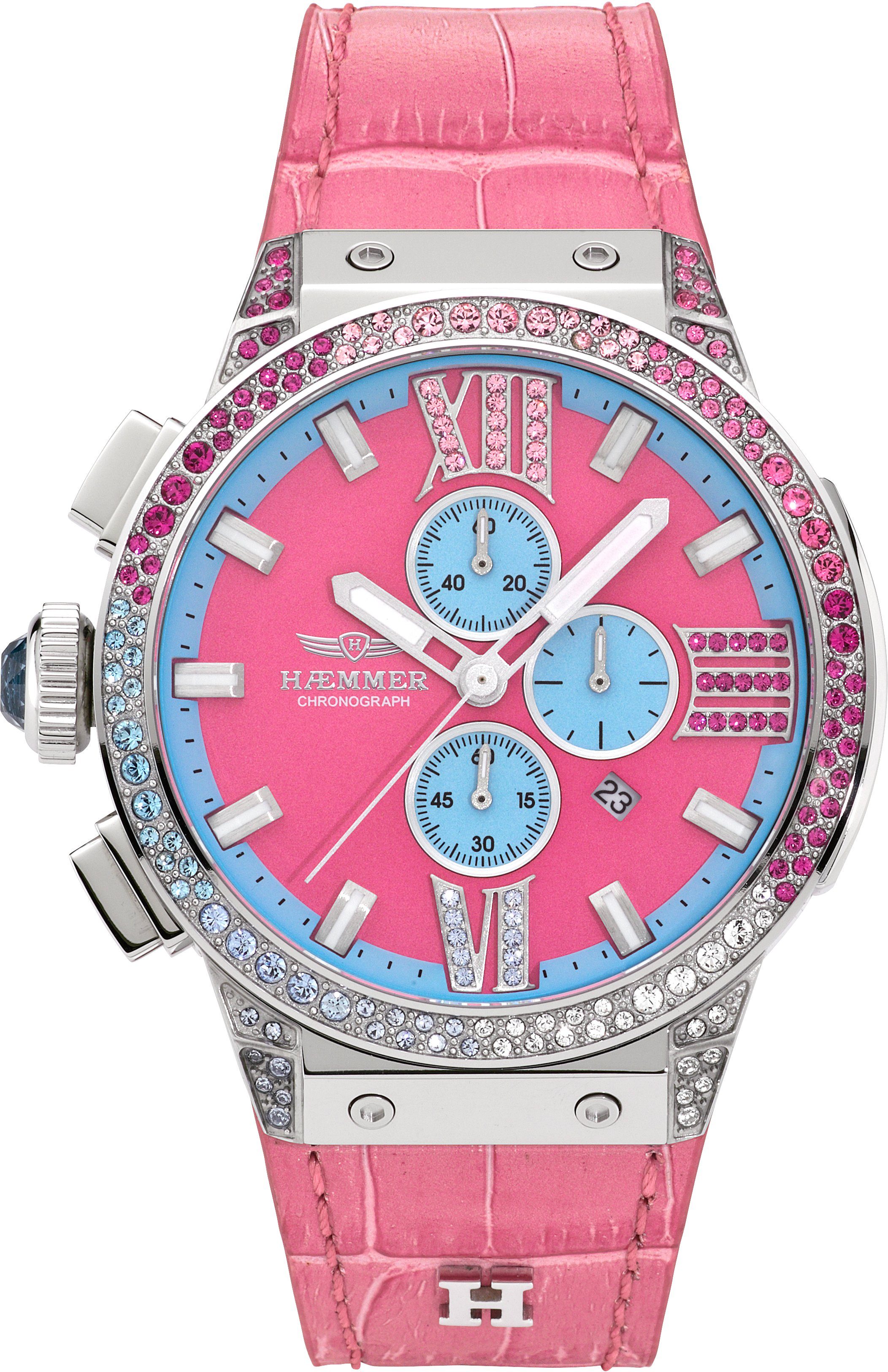 HAEMMER GERMANY Chronograph EMINENT RUBY, E-011, Quarzuhr, Damenuhr, Datum, günstig online kaufen