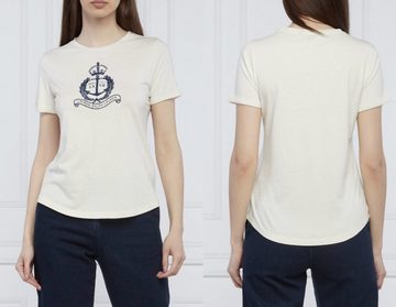 Ralph Lauren T-Shirt LAUREN RALPH LAUREN HAILLY Top Bluse Shirt T-shirt In Offwhite New S