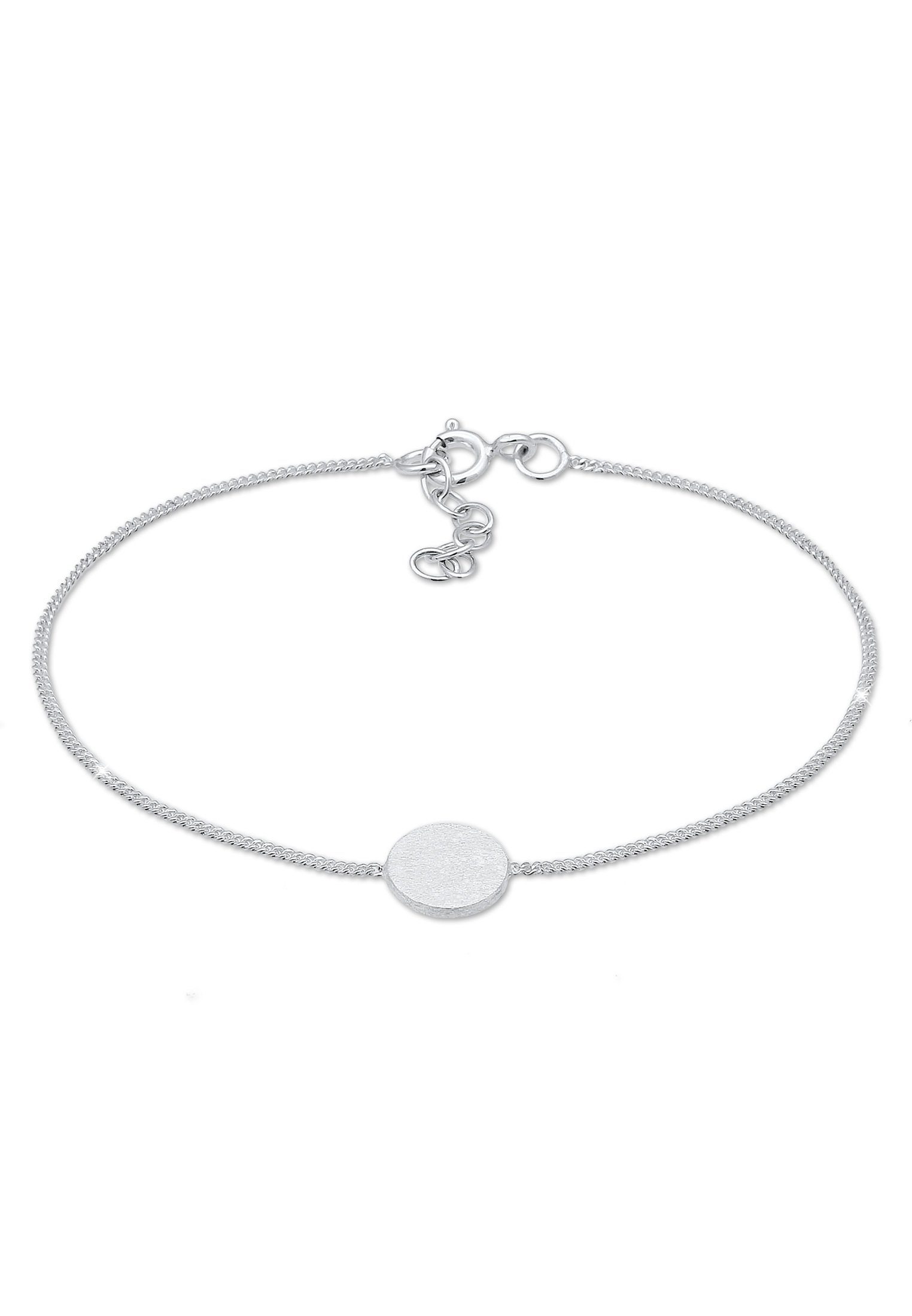 Armband Silber, Elli Basic 925 Damen für Style Armband Boho im Plättchen Schlichtes Matt Geo Kreis