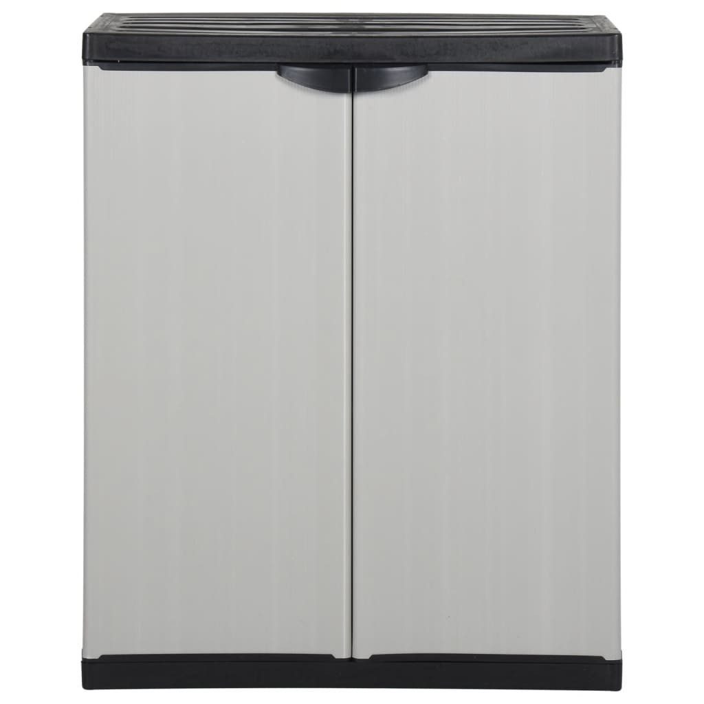 vidaXL Garten-Geräteschrank 68 x 40 x 85 cm Garten-Lagerschrank mit 1 Boden Grau und Schwarz 68x40