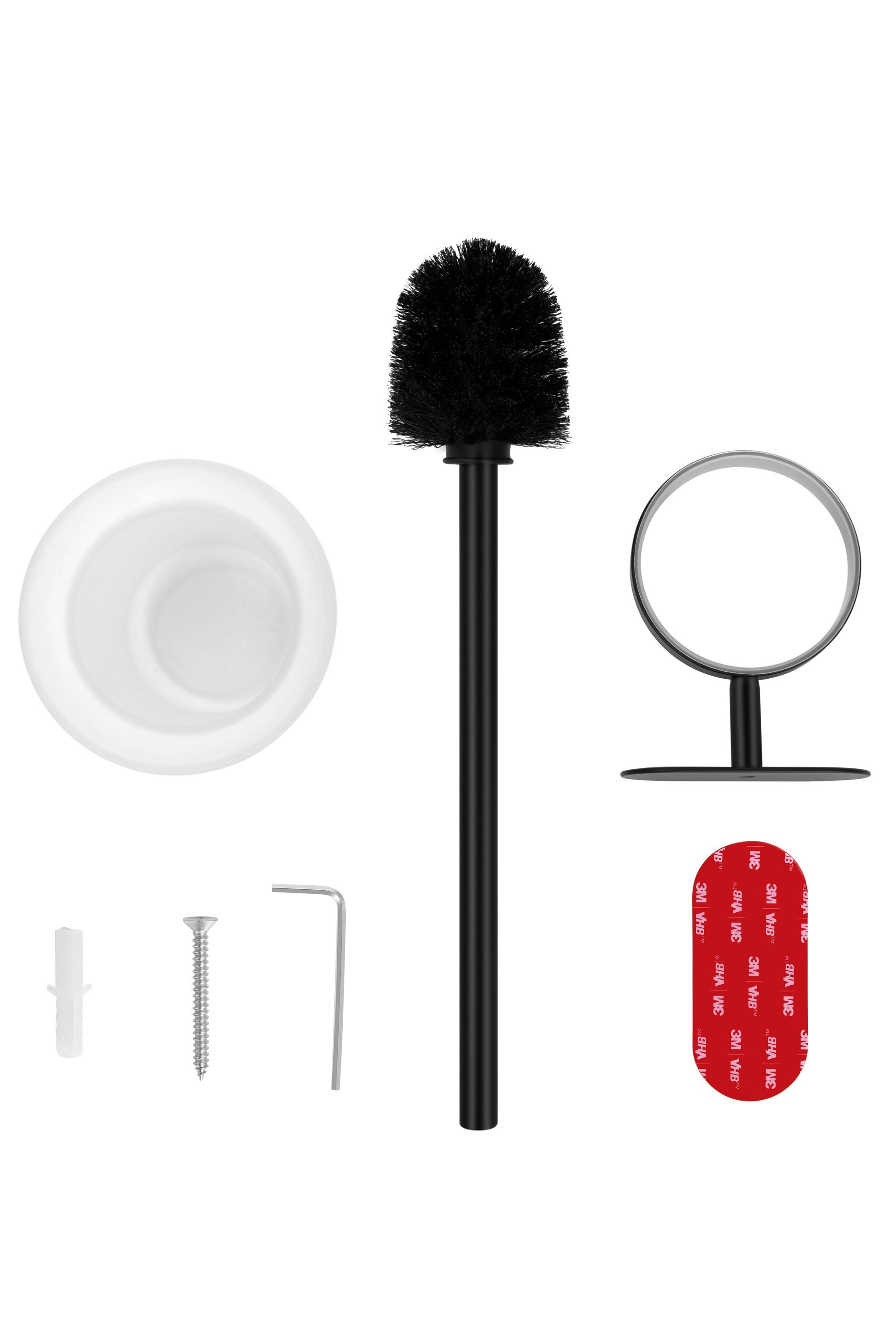 Ambrosya WC-Garnitur Toilettenbürstenhalter ohne Bohren Klobürstenhalter zum Kleben Bad WC, WC, Badezimmer, (Paket), Einfache Montage – Bild 5 von 5