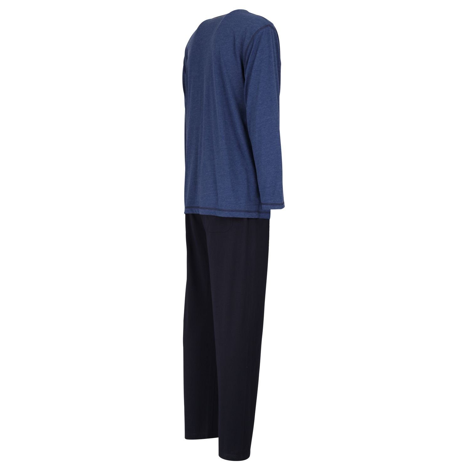 CECEBA Pyjama Traveller (2 tlg., temperaturausgleichend (631) - ideal die 2-teilig) bügelfrei, für blau-dunkel-melange Set, Reise