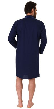 Normann Pyjama Klassisches Herren Nachthemd langarm gewebt mit Knopfleiste
