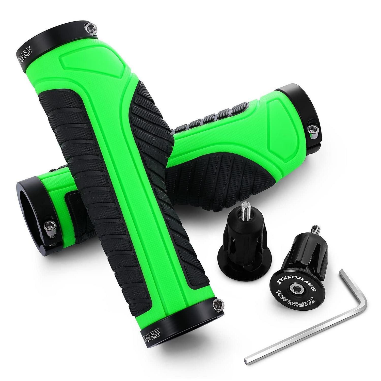 LuxusKollektion Fahrradlenkergriff Fahrradgriffe Lenkergriffe Gummi MTB Lock On Grün