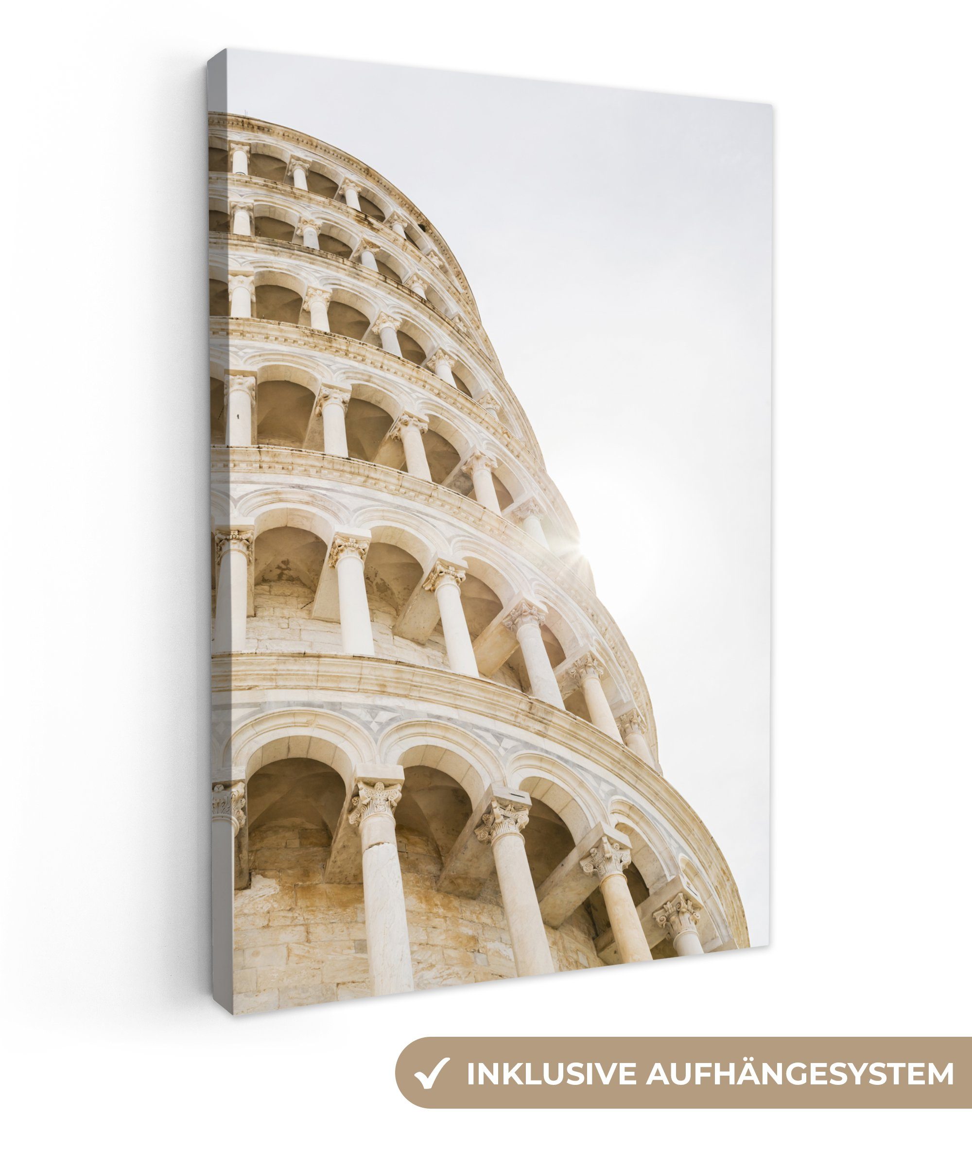 OneMillionCanvasses® Leinwandbild Turm von Pisa - Italien - Europa, (1 St), Leinwandbild fertig bespannt inkl. Zackenaufhänger, Gemälde, 20x30 cm