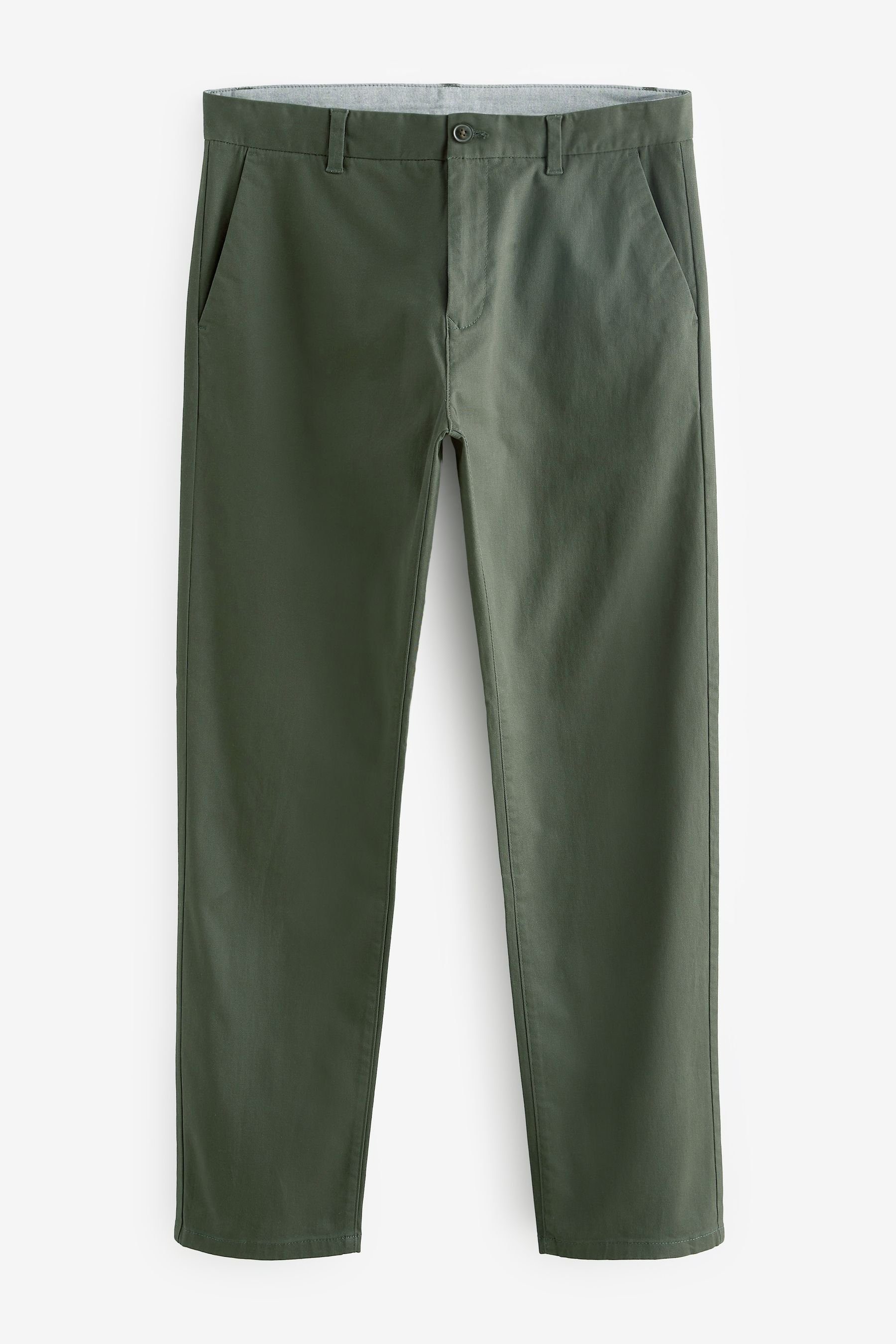 Next Chinohose Straight Fit Chinohose mit Stretch (1-tlg) Dark Green