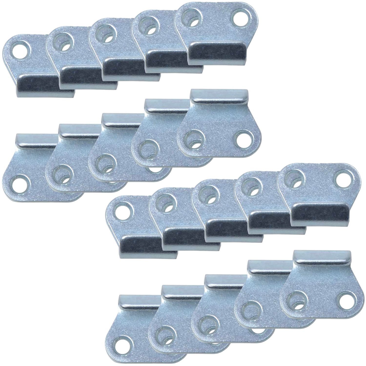 Diedrich Filmer GmbH PKW-Anhänger 20x Abspannhaken Metall Planenhaken Silber, Set, 20-tlg., 20x Abspannhaken, Anhängernetz Anhängerplane Haken Netzhaken Auto Anhänger Plane Netz