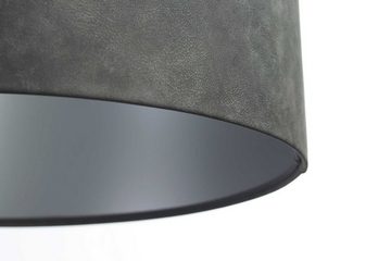 Kiom Pendelleuchte PeSuede Veloursleder grey & silver matt Ø 40 cm, bei der Installation höhenverstellbar, Leuchtmittel nicht inklusive, Leuchtmittel abhängig