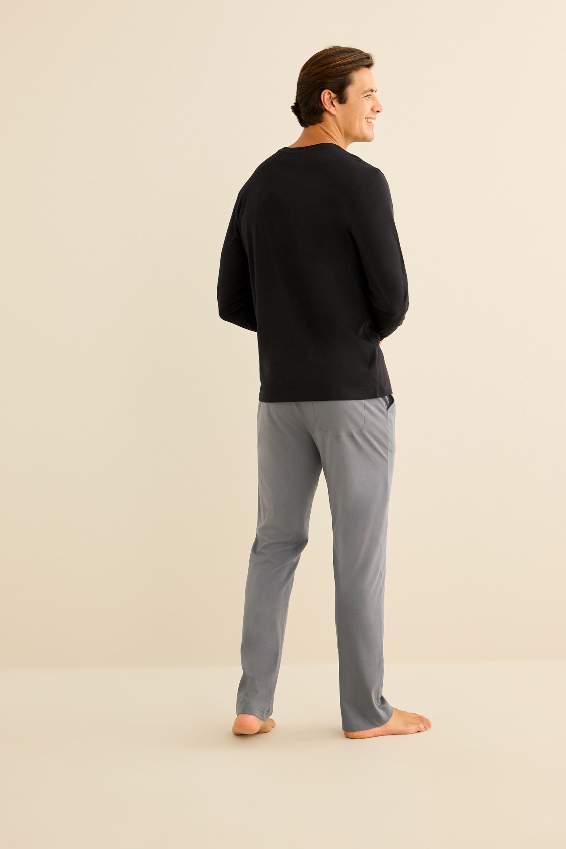 Next Pyjama Jersey-Schlafanzug (2 tlg) Black/Grey