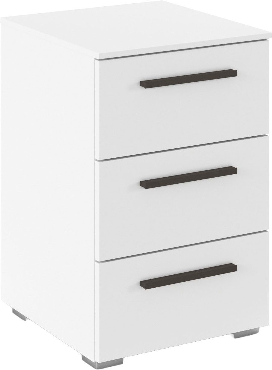 rauch Nachtkommode Nachttisch Nachtkonsole MONTCLAR Frontauswahl Dekor/Hochglanz/Glas (Breite 40 cm / Höhe 61 cm, inkl. Soft-Close-Funktion), mit 3 geräumigen Schubladen, viele Griffvarianten MADE IN GERMANY