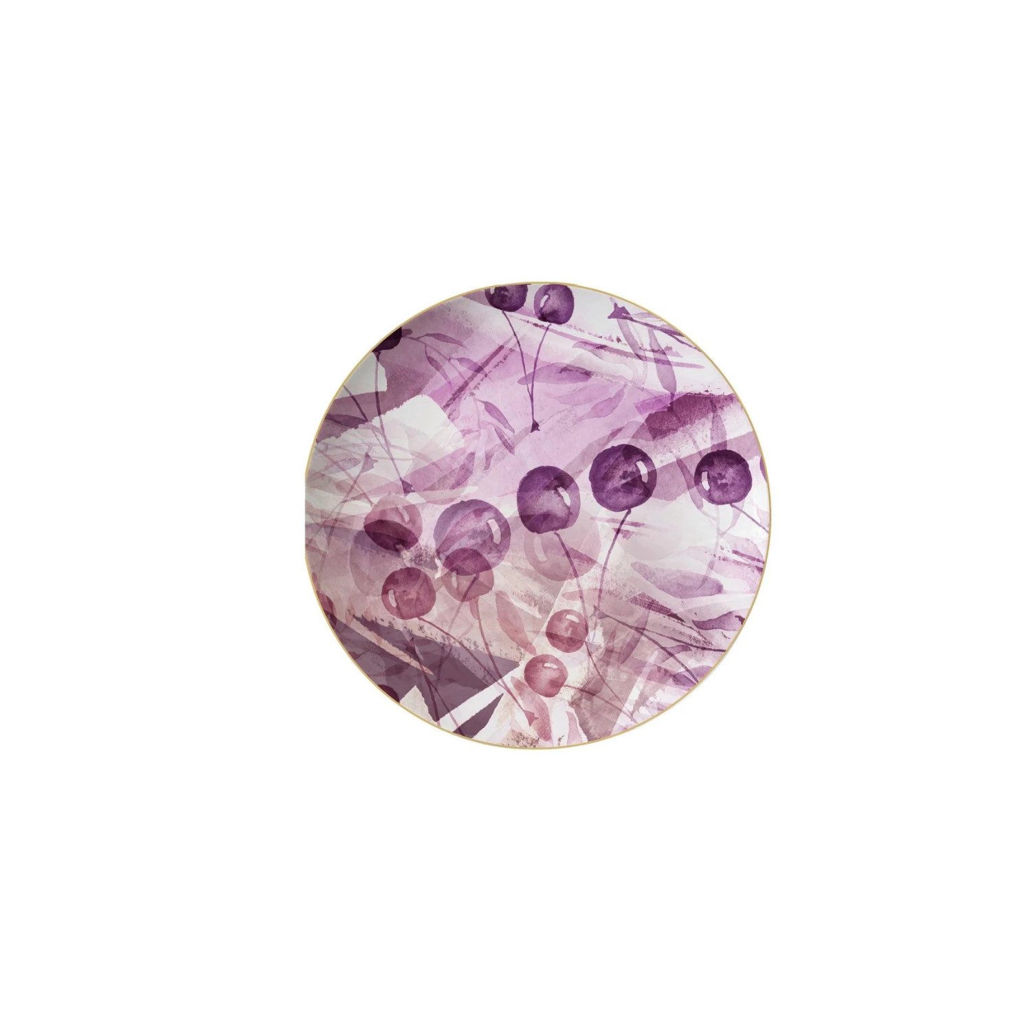 Quality Elegance Teller-Set Lila Kirsche Luxus Bone China Geschirrset (4-tlg)