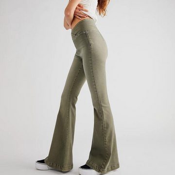 AFAZ New Trading UG Bootcuthose Damen Bootcut Jeans hohe Hose Jogginghose Trainingshose Freizeithose