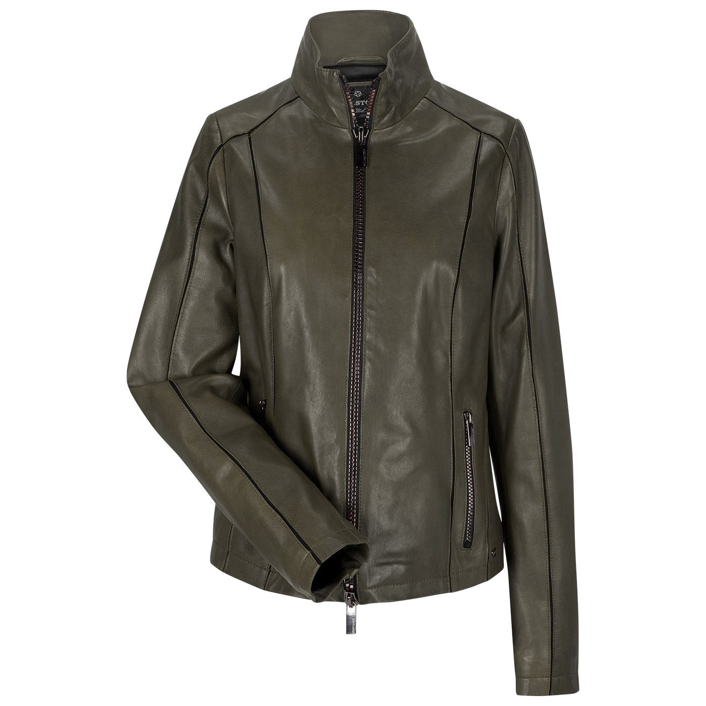 Milestone Lederjacke Gloria mit Jersey-Kombitation aus Lammnappa Leder