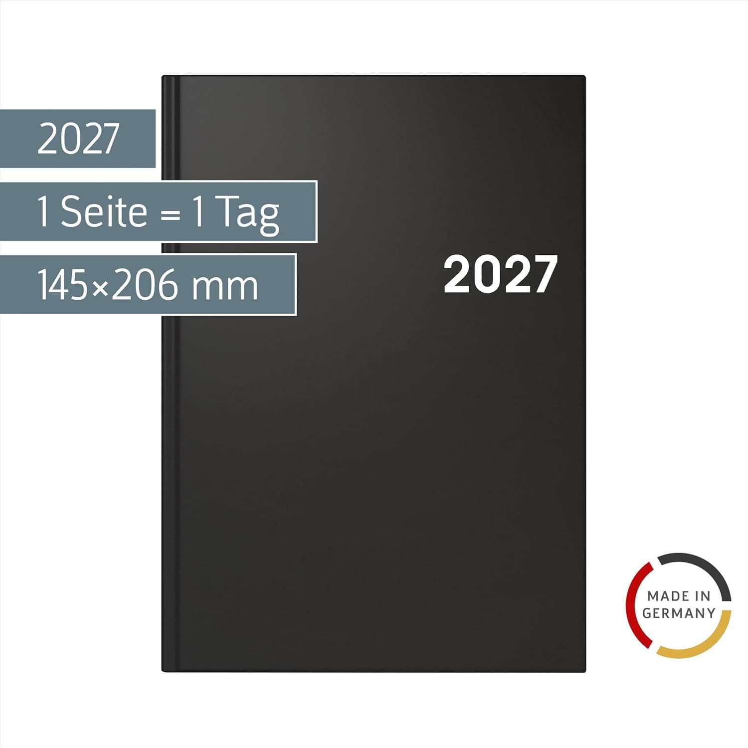 BRUNNEN Buchkalender BRUNNEN Buchkalender Mod. 795 2027, A5, Kunststoff, schwarz