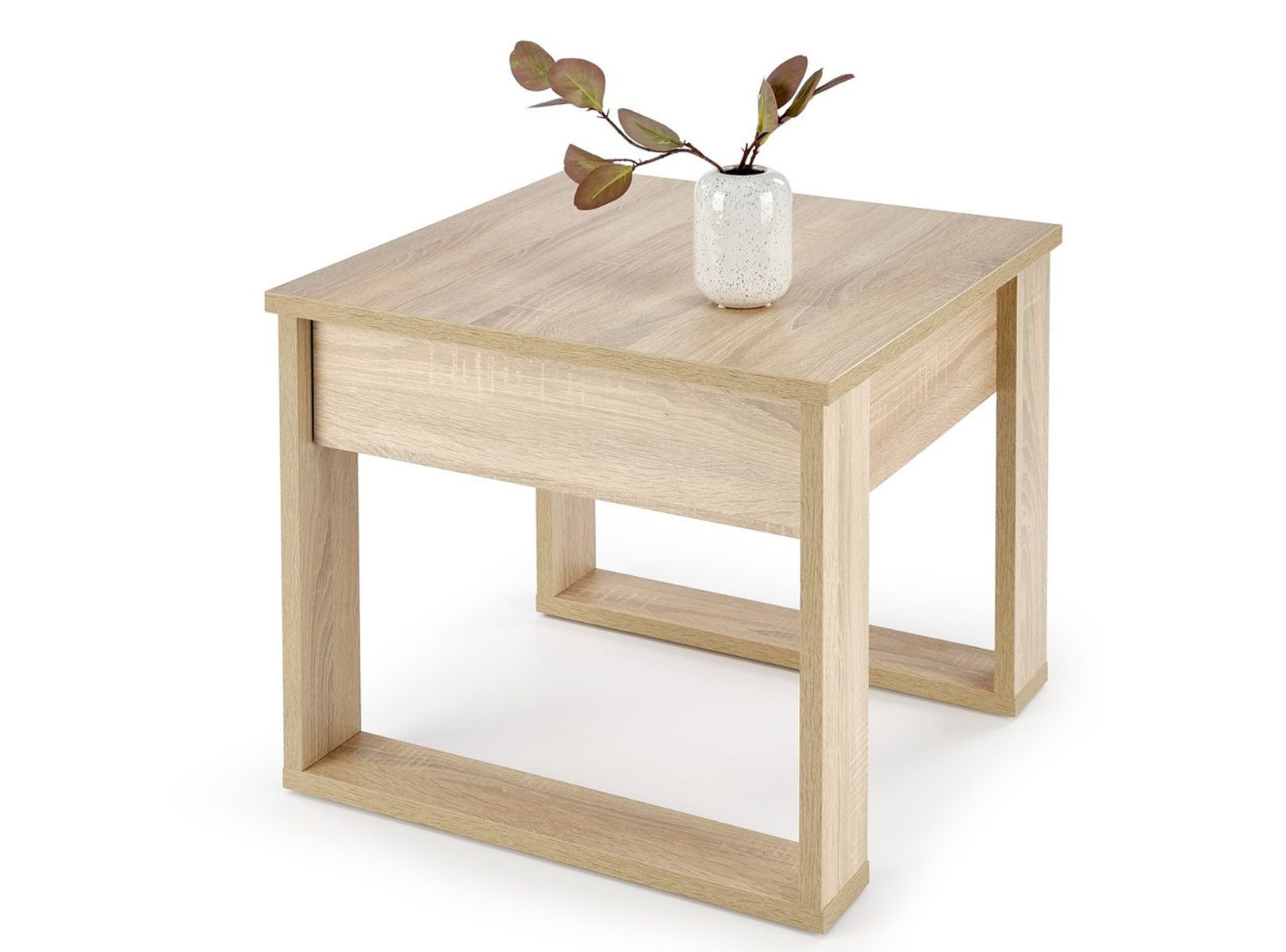 Feldmann-Wohnen Couchtisch Nea (quadratische Tischplatte 60x60cm, 1-St., moderner Optik, quadratische Tischplatte, Gestell aus MDF), 60x60x52cm Eiche Sonoma mit Schubladen