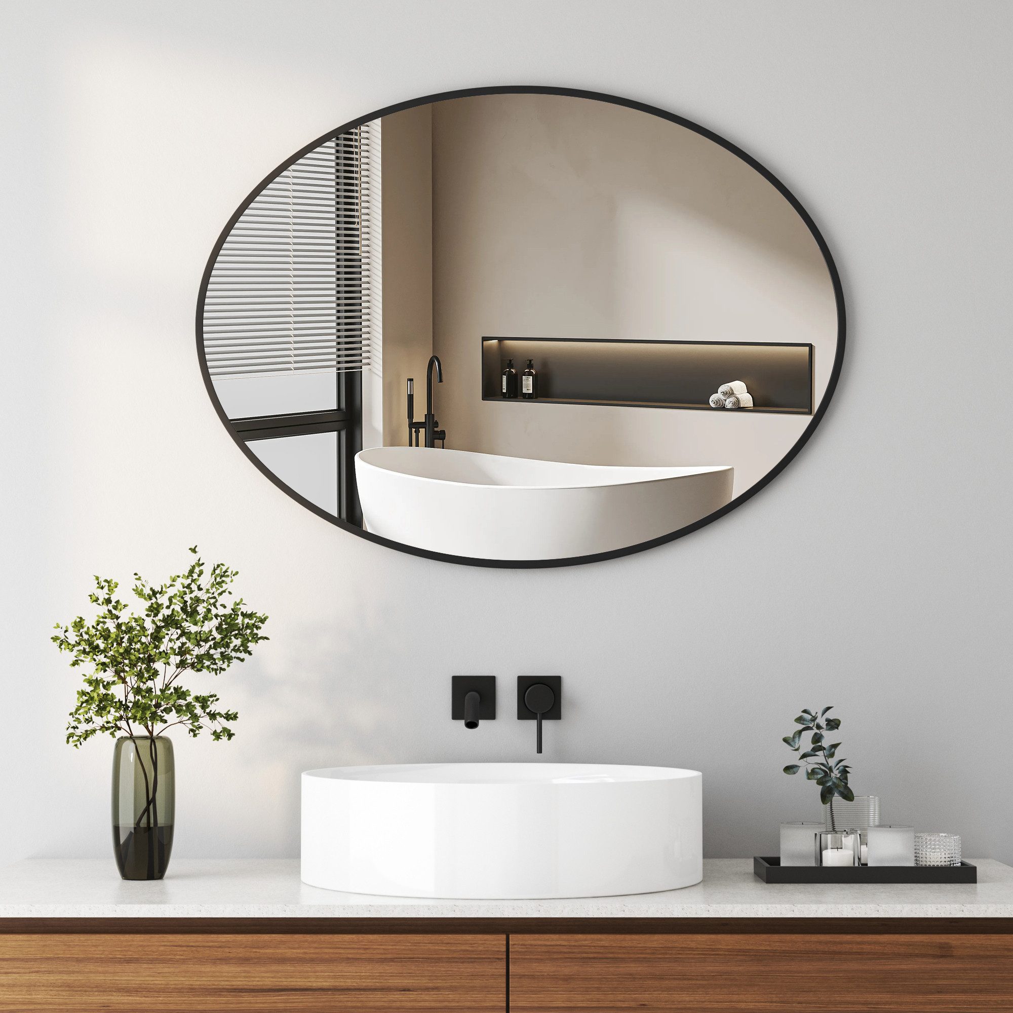 Hopibath Wandspiegel Flur modern Flurspiegel Oval (Ganzkörperspiegel Hänges günstig online kaufen