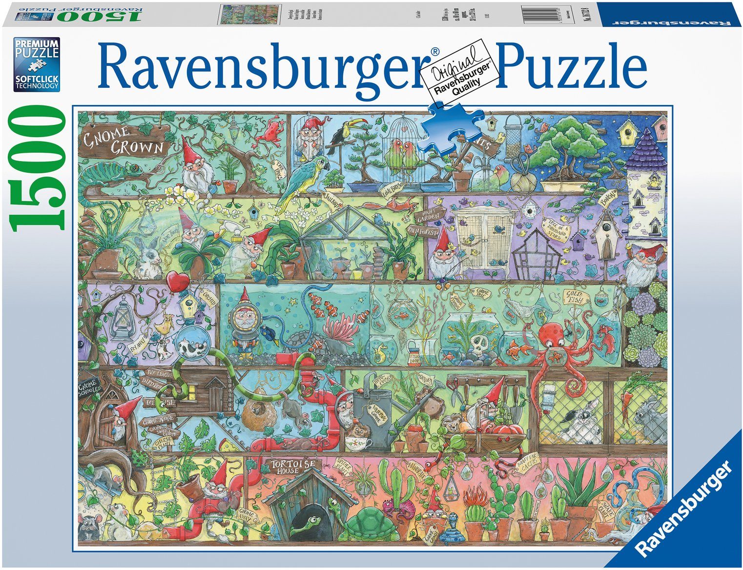 Ravensburger Puzzle Zwerge im Regal, Puzzleteile, 1500 - FSC® weltweit Made in schützt Germany, Wald 