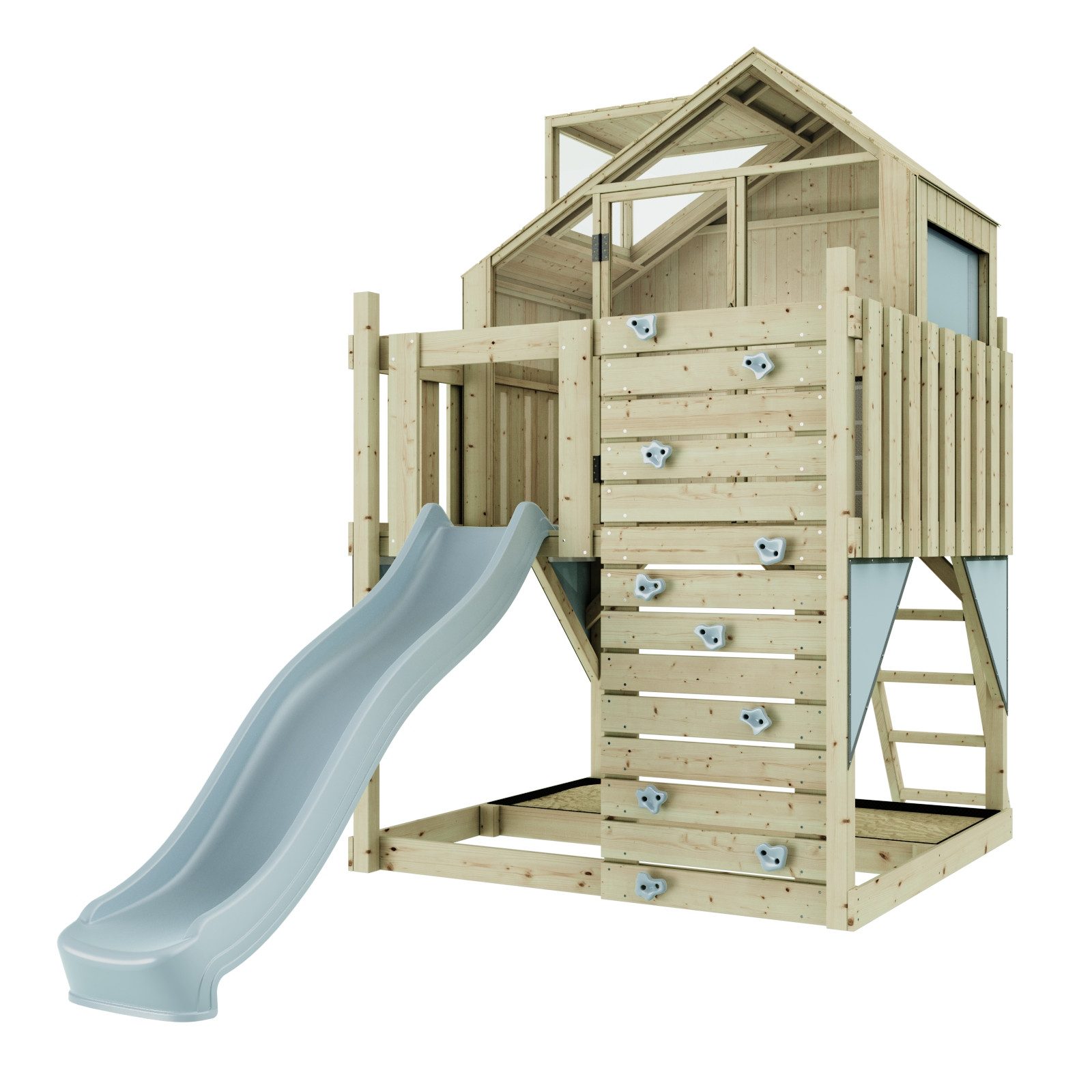 OutdoorToys Spielhaus Meteorit aus Holz in Blau, aus Holz in Blau